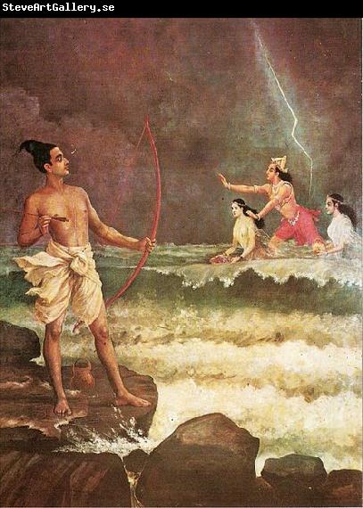 Raja Ravi Varma Sri Rama Vanquishing the Sea